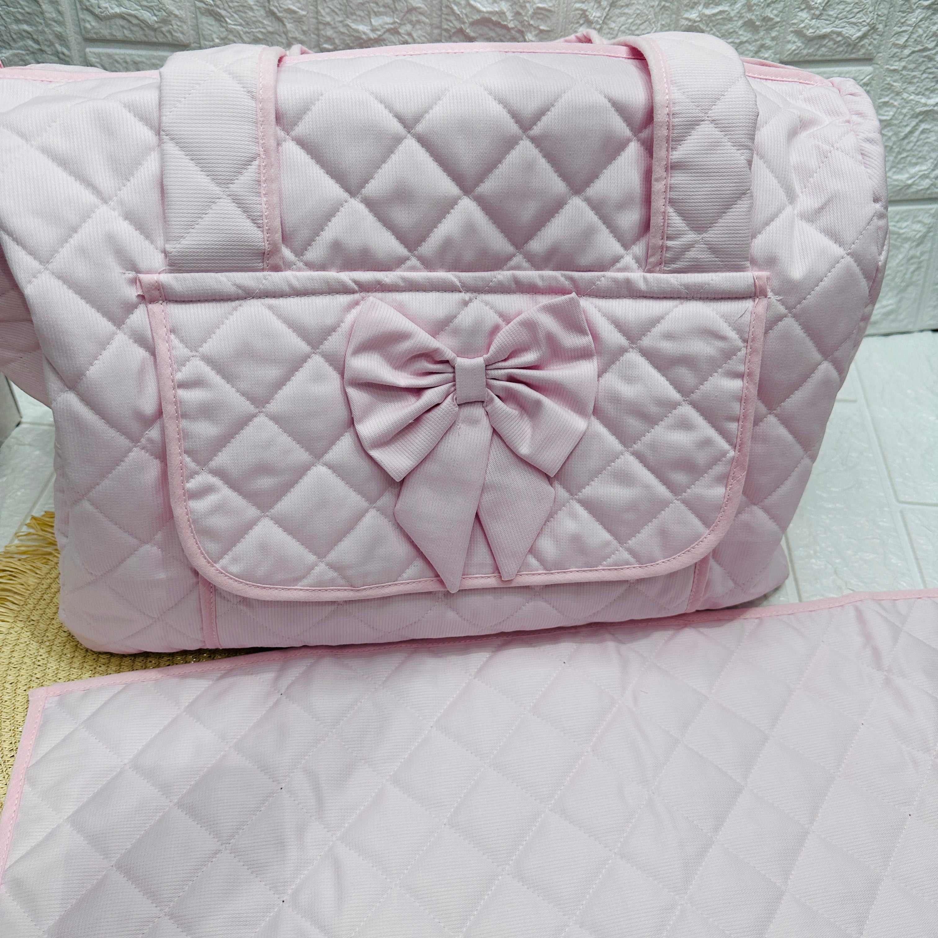 Borsa Nascita Fiocco Rosa                dim 45x30x18