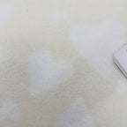 Coperta pile cuori panna