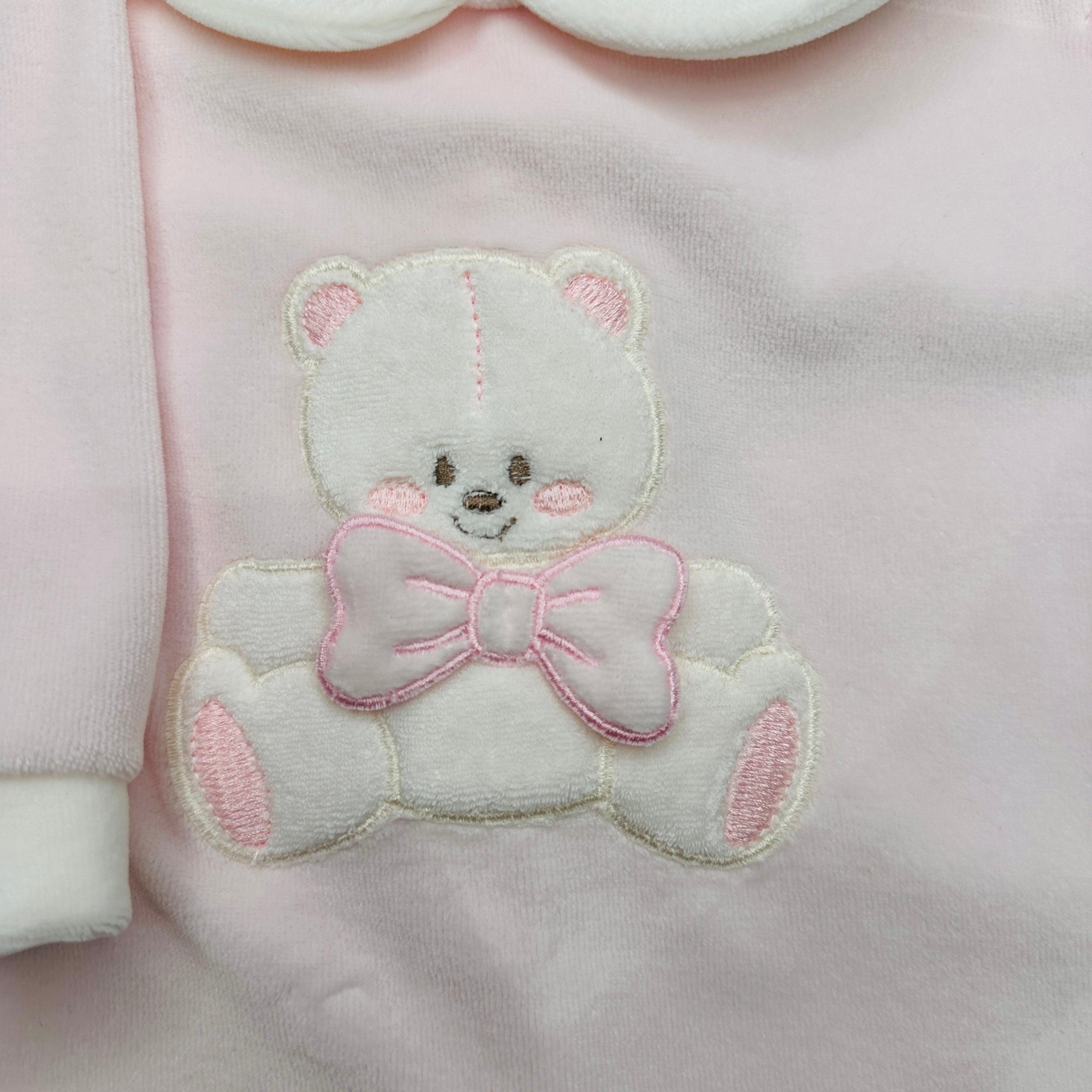 Tutina ciniglia Orso fiocco rosa 30411