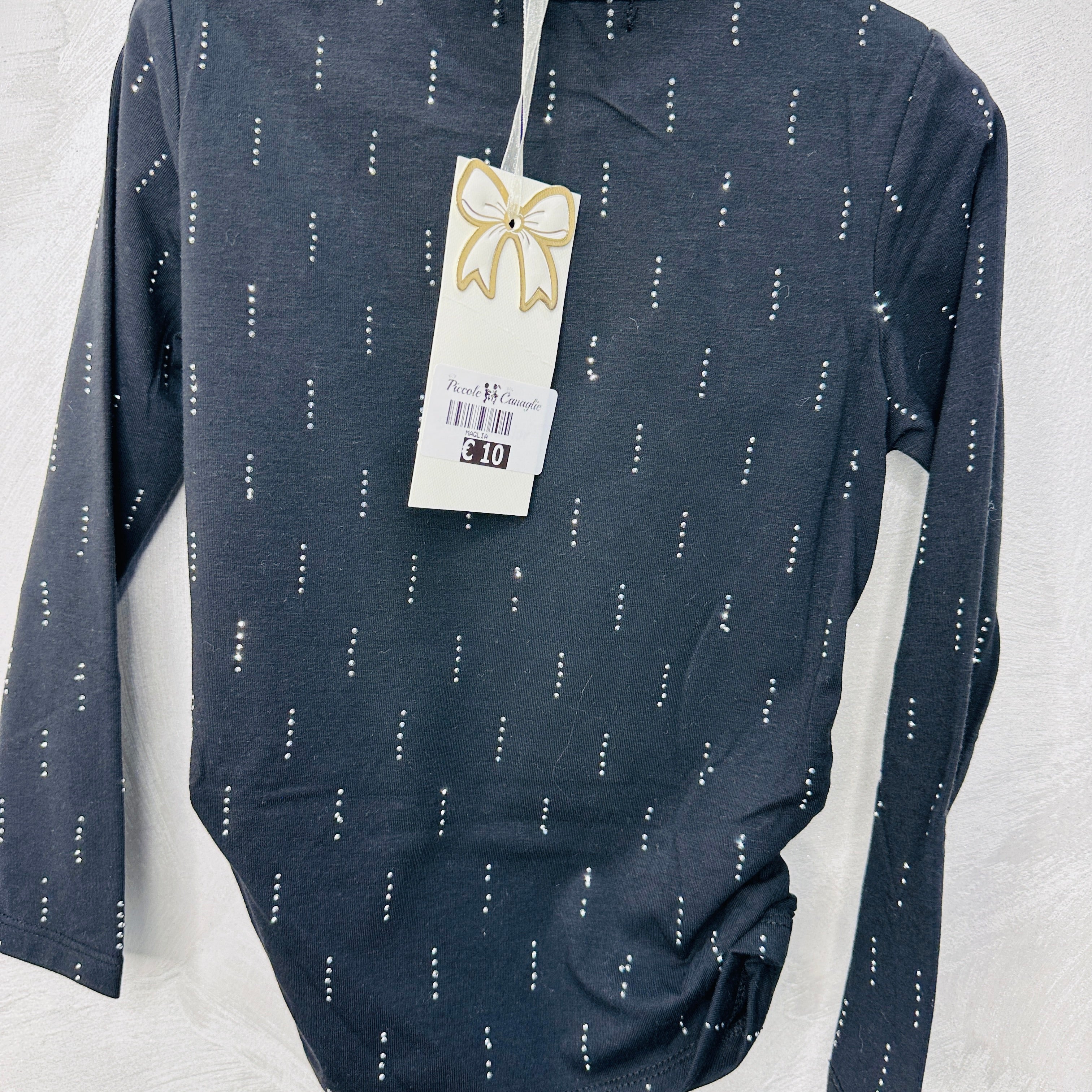 Maglia Bimba Brillantini nera