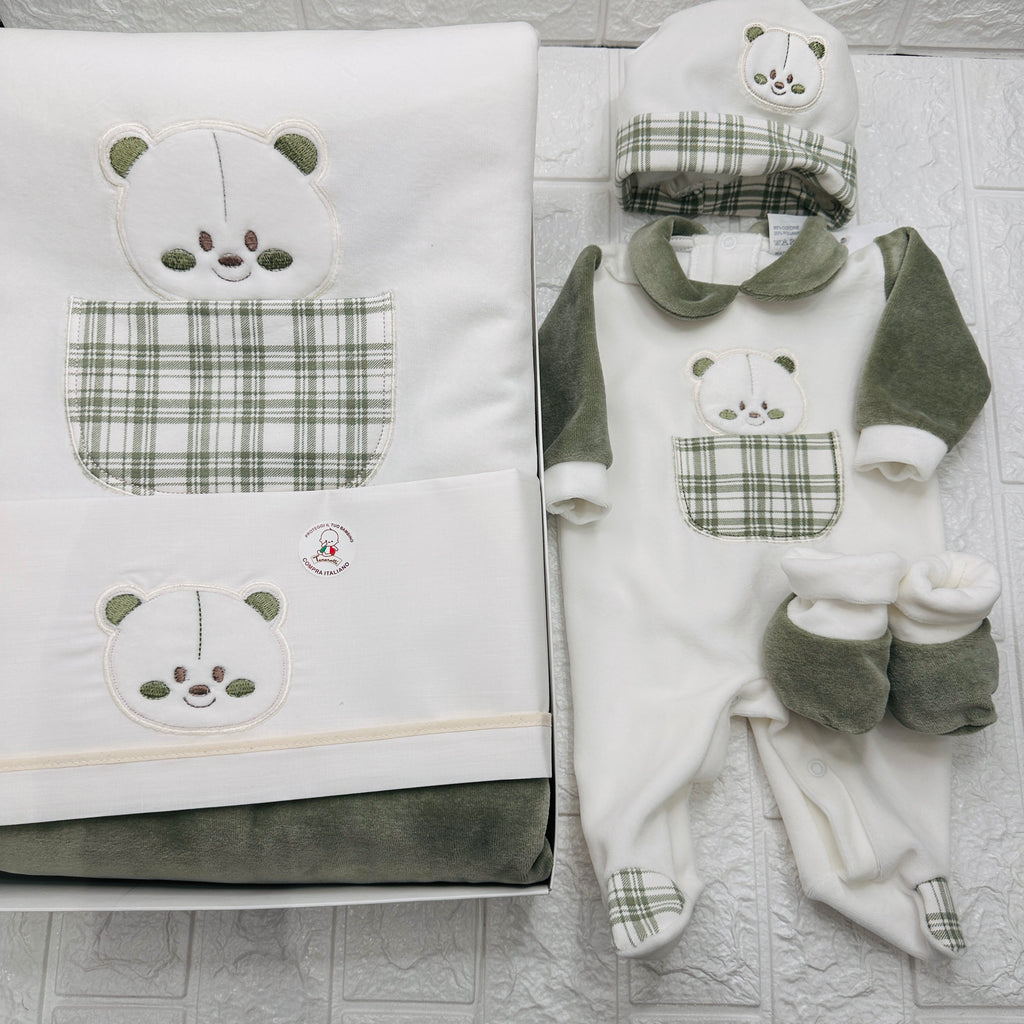 Set Nascita ciniglia orso Quadri verde