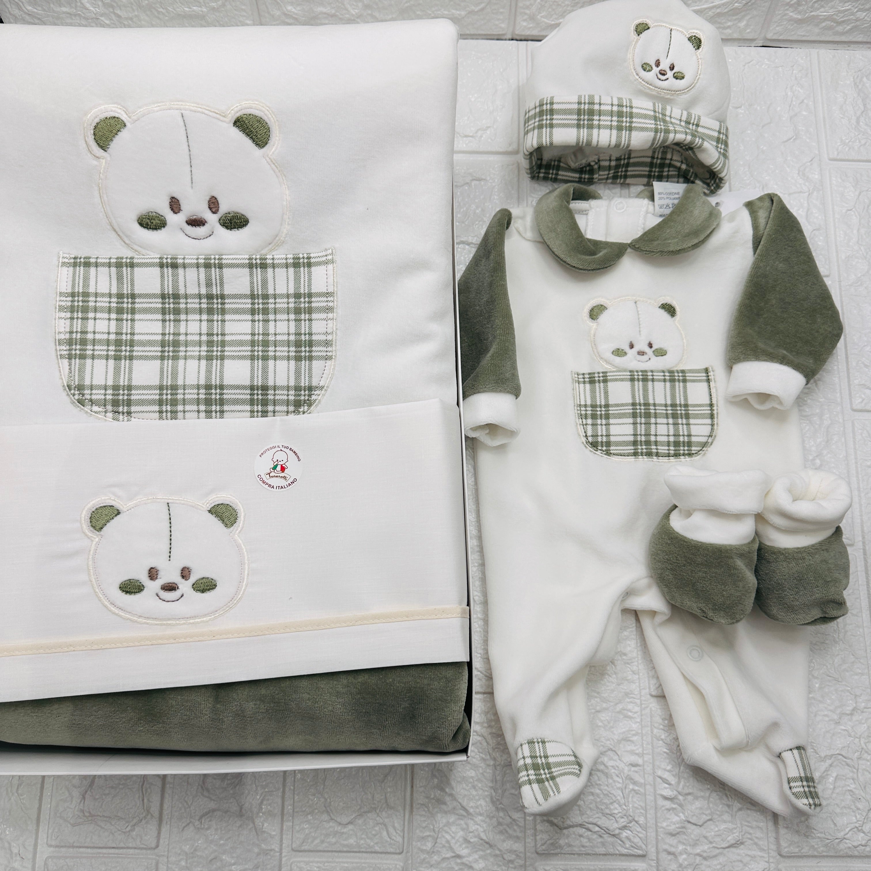 Set Nascita ciniglia orso Quadri verde