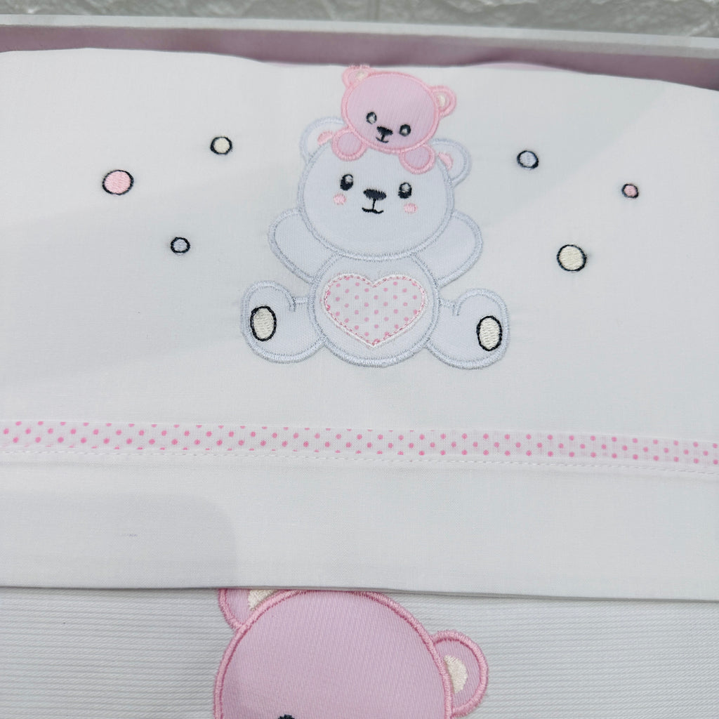 Set completo carrozzina orso rosa Suona