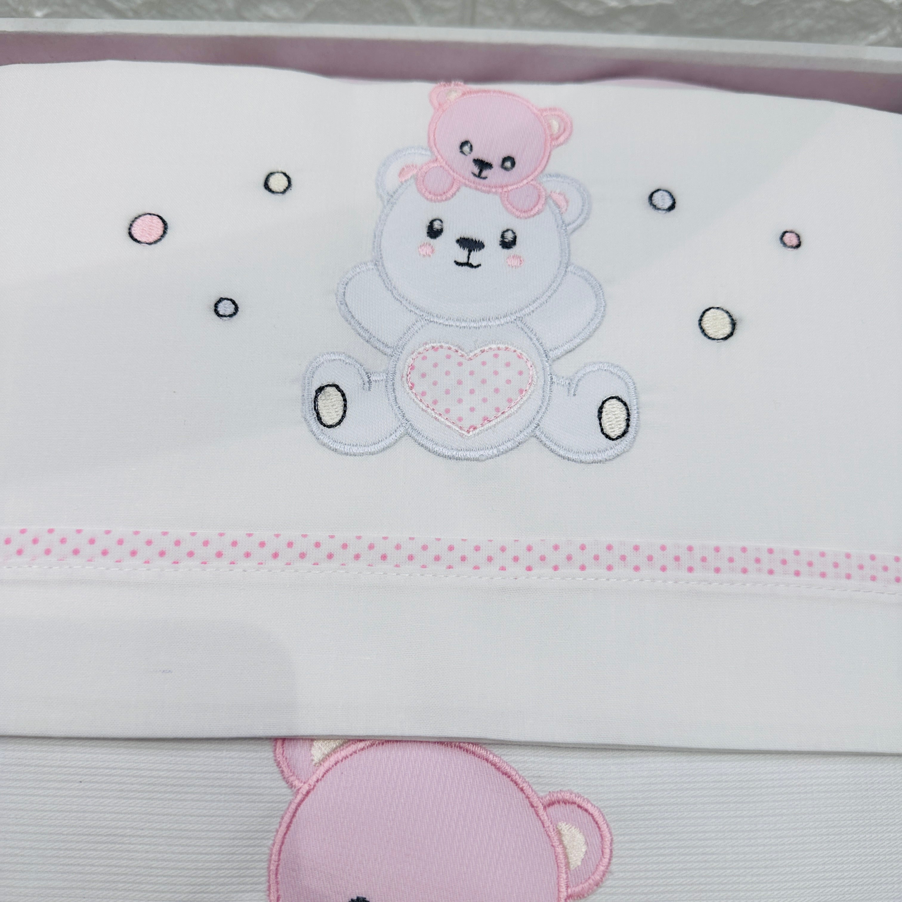 Set completo carrozzina orso rosa Suona