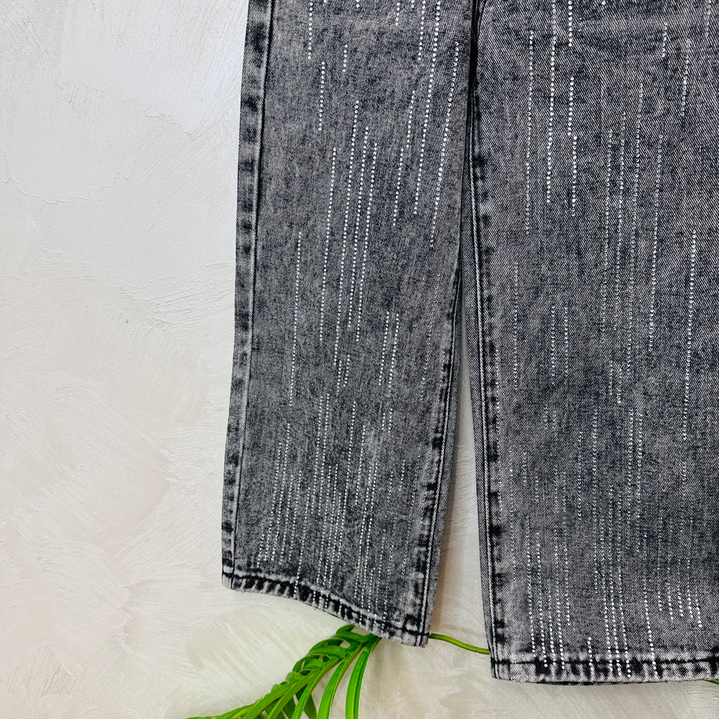 Jeans Sfumato nero Brillantini