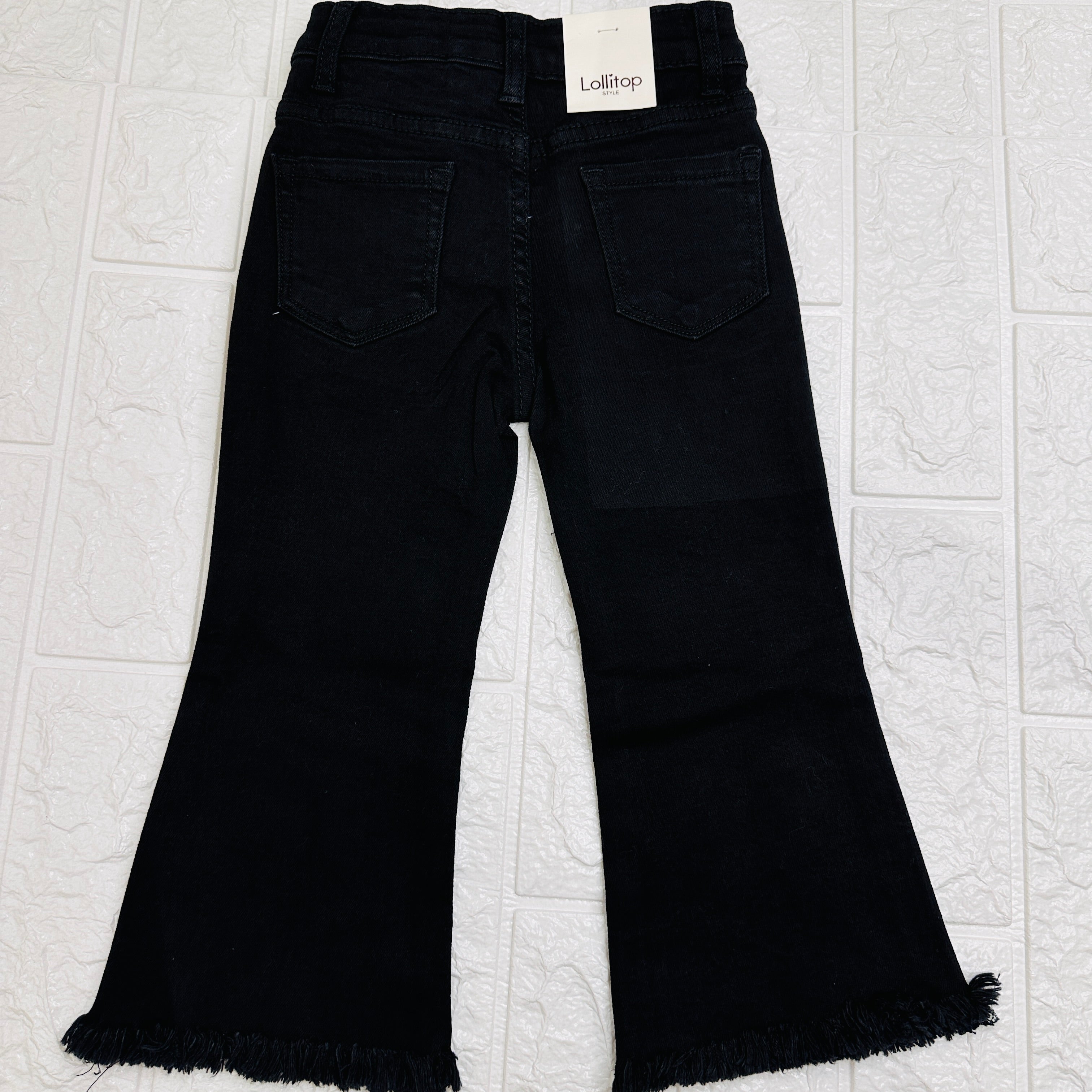 Jeans orsetto strass nero