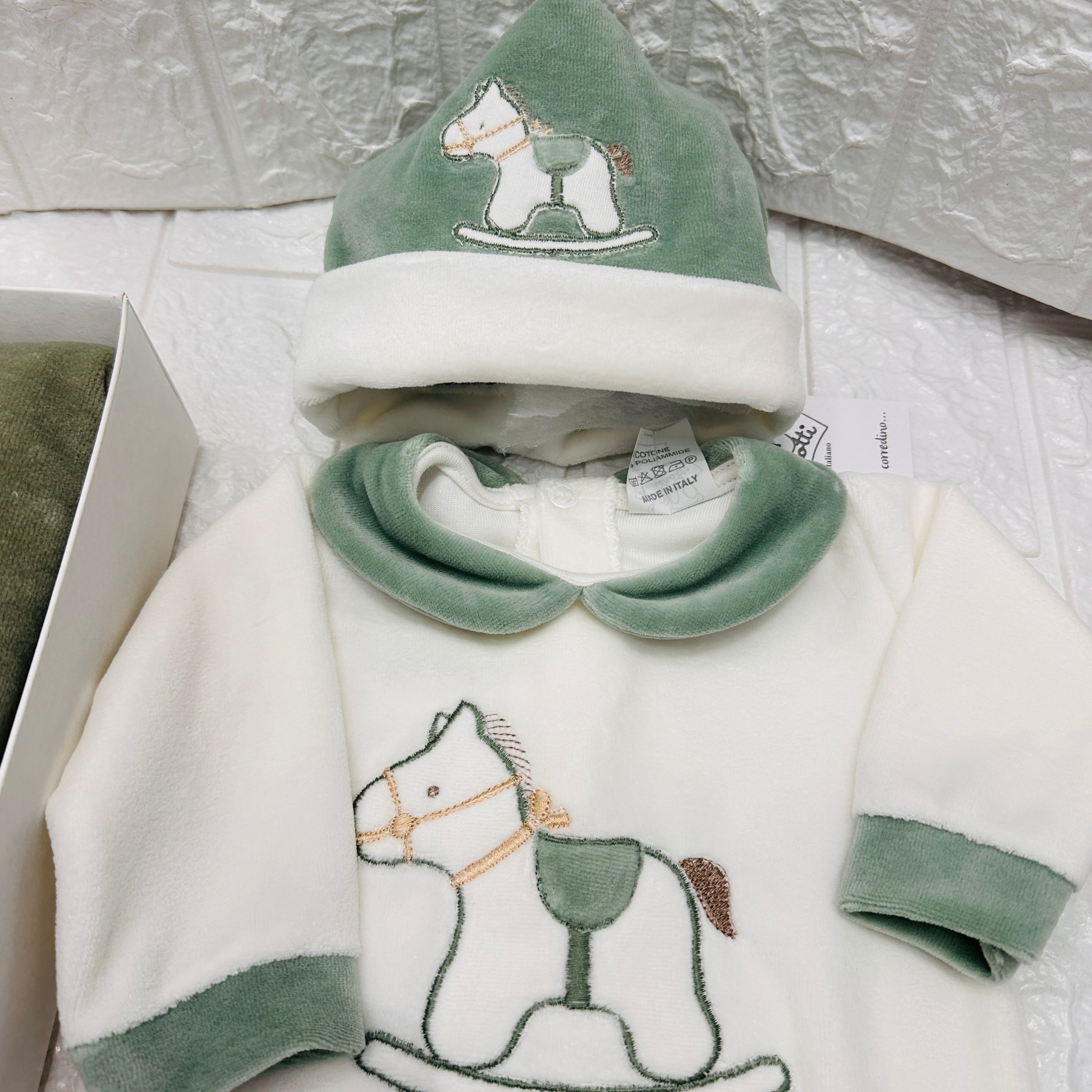 Set nascita Cavallino  ciniglia Verde