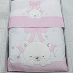 Set completo carrozzina Orsetto fiocco rosa