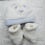 Cappello e Babbucce Ciniglia Orso celeste