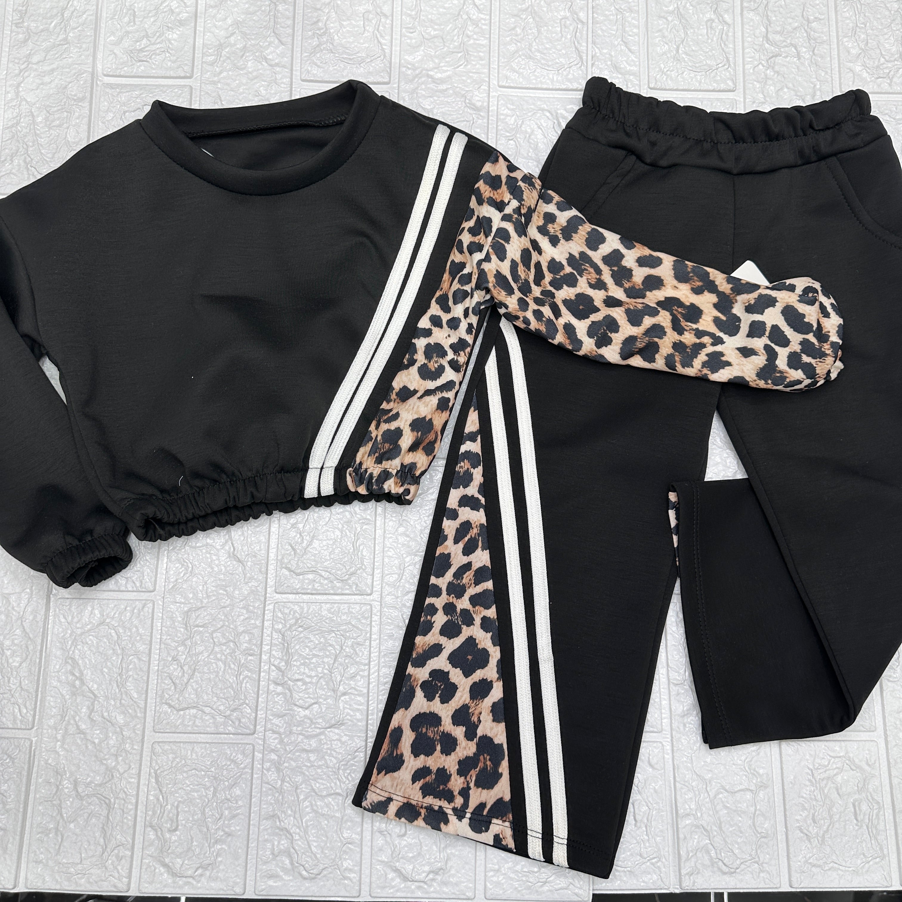 Tuta  bimba animalier nera