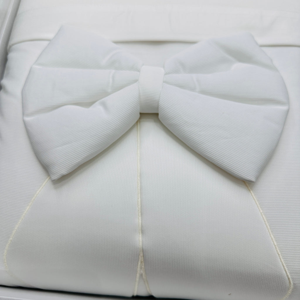 Set completo carrozzina fiocco bianco