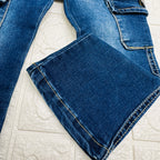 Jeans cargo a zampa