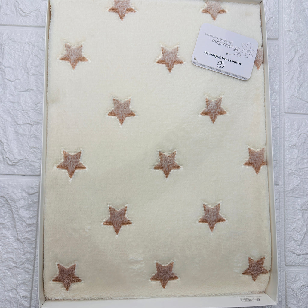 Coperta pile stelle  panna