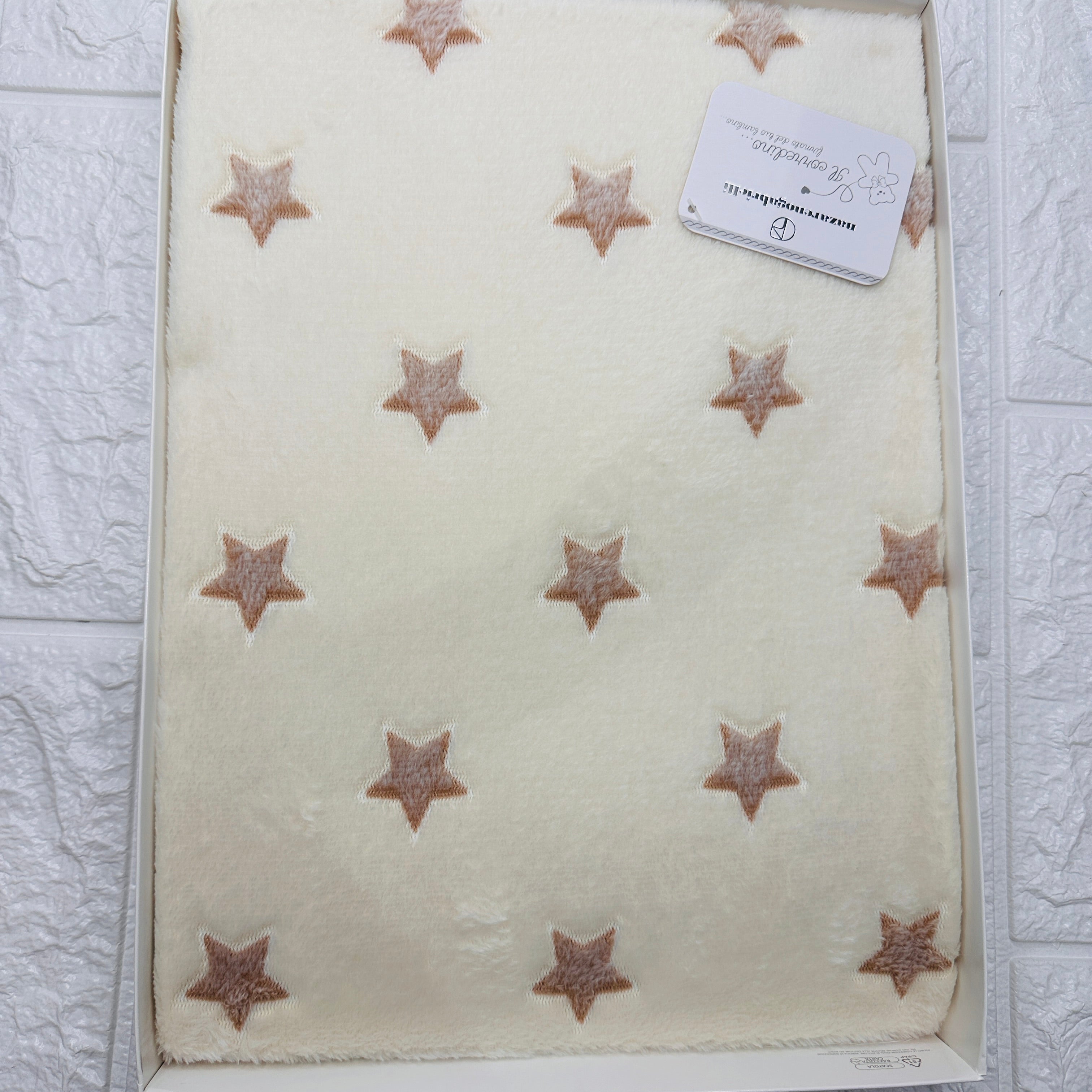 Coperta pile stelle  panna