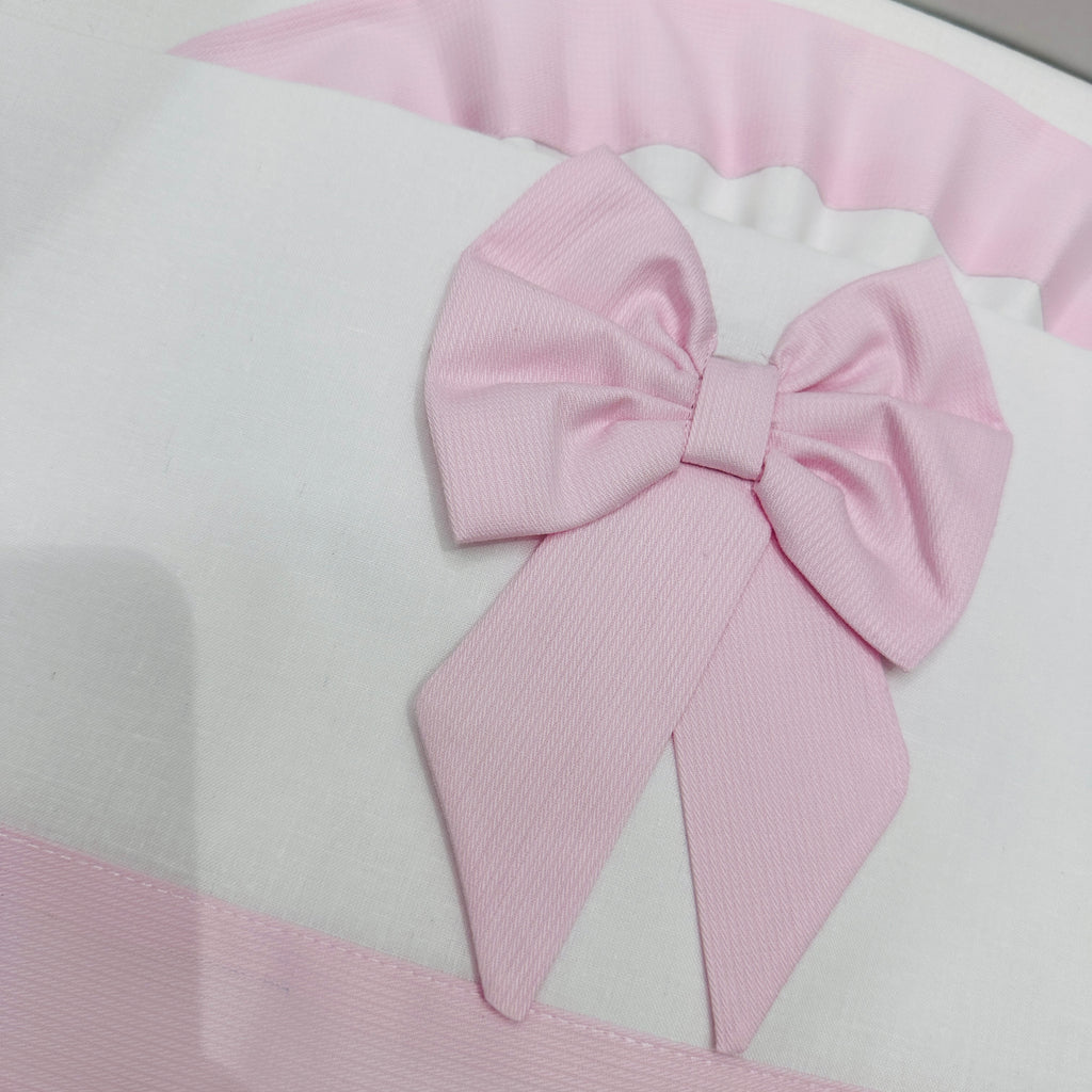 Lenzuola carrozzina fiocco rosa ART LC015104