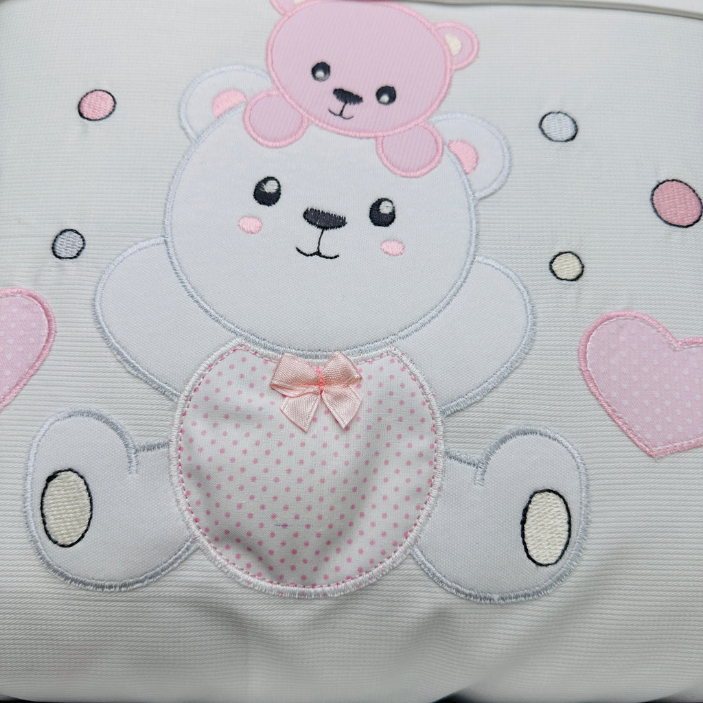 Set completo carrozzina orso rosa Suona