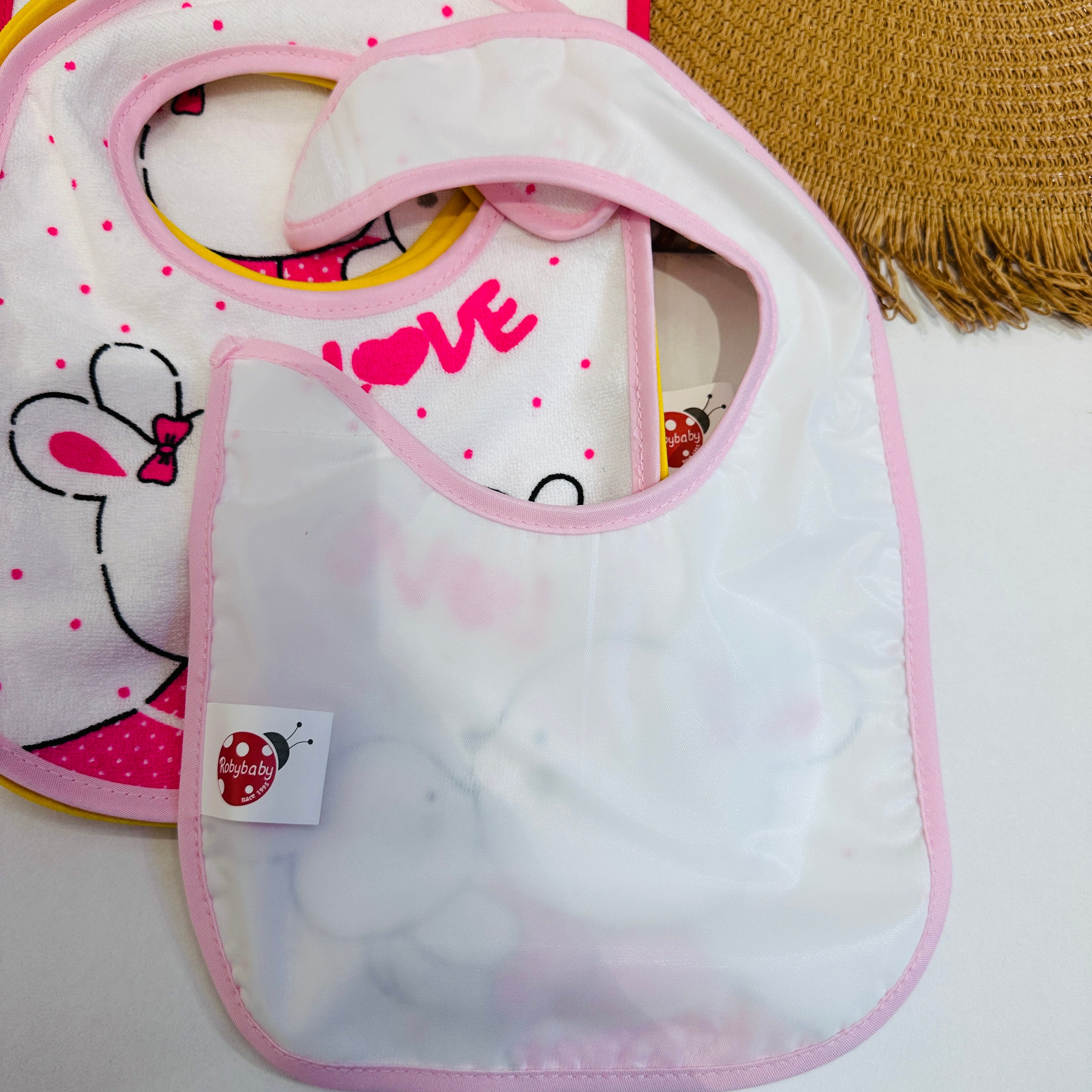 Set 6 bavette a strappo neonata